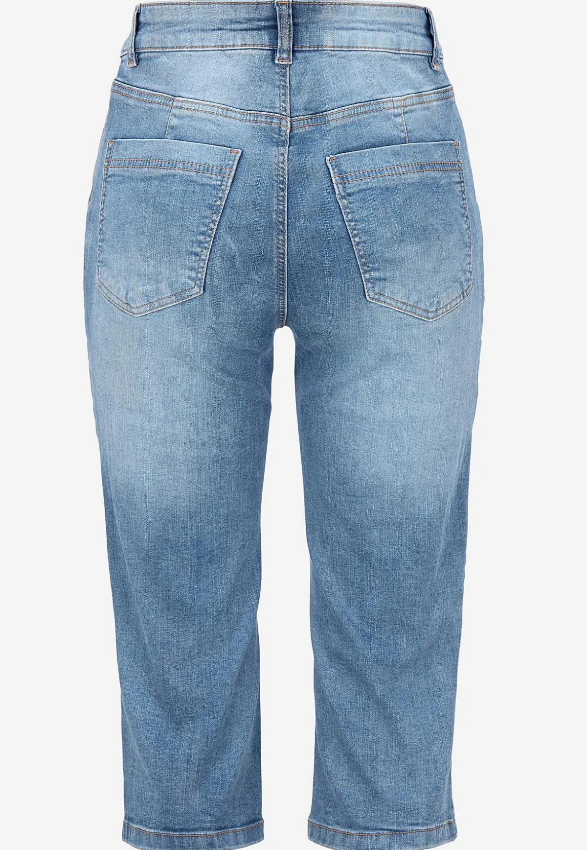 Cellbes of Sweden Stretchiga caprijeans med sytt pressveck Mellanblå / Denim Online