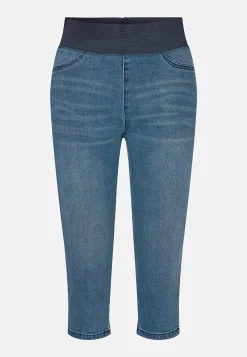 Freequent Stretchiga caprijeggings Blå denim Sale