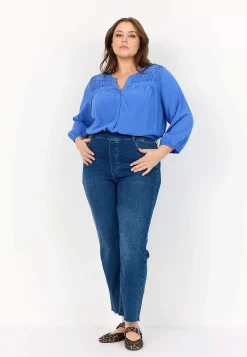 Wasabiconcept Stretchiga jeans med hög resårmidja Mellanblå / Denim New