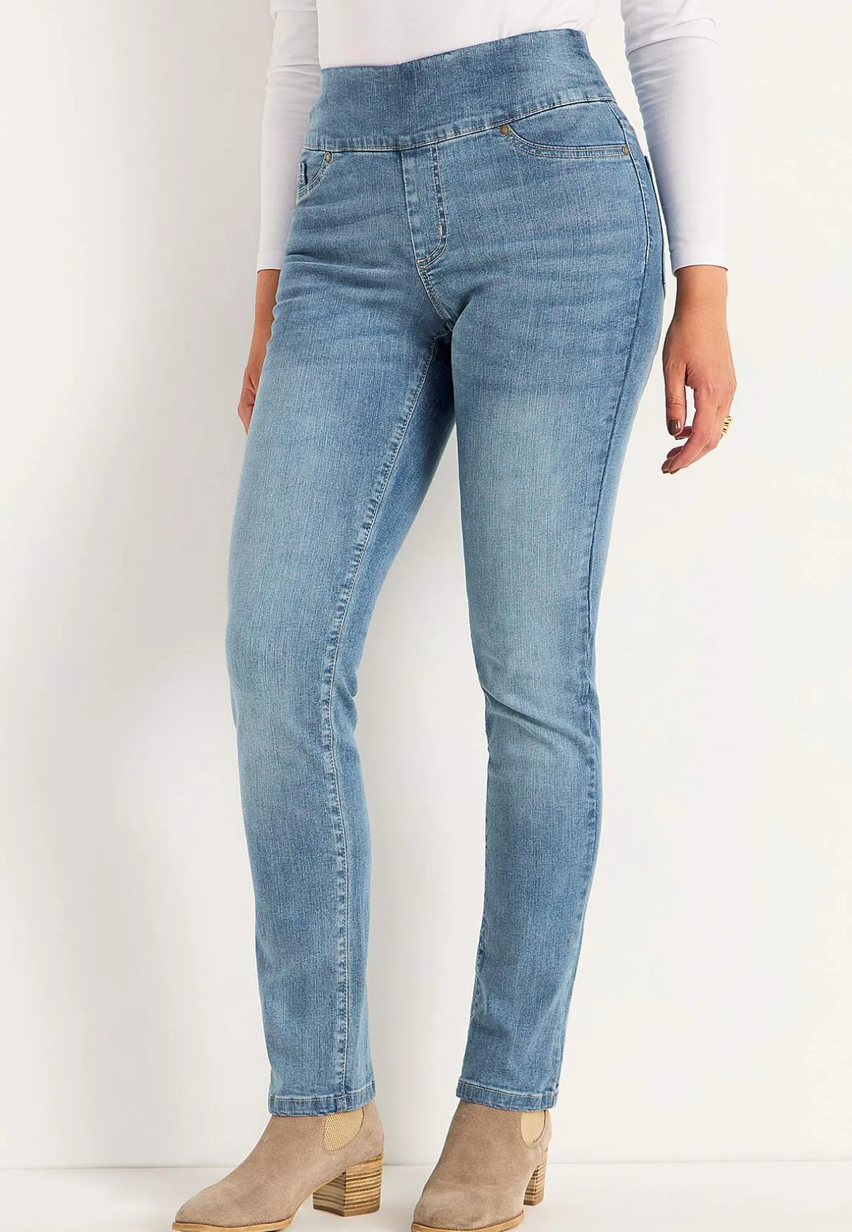 Cellbes of Sweden Stretchiga jeggings med hög resårmidja Elin Ljusblå / Denim Outlet