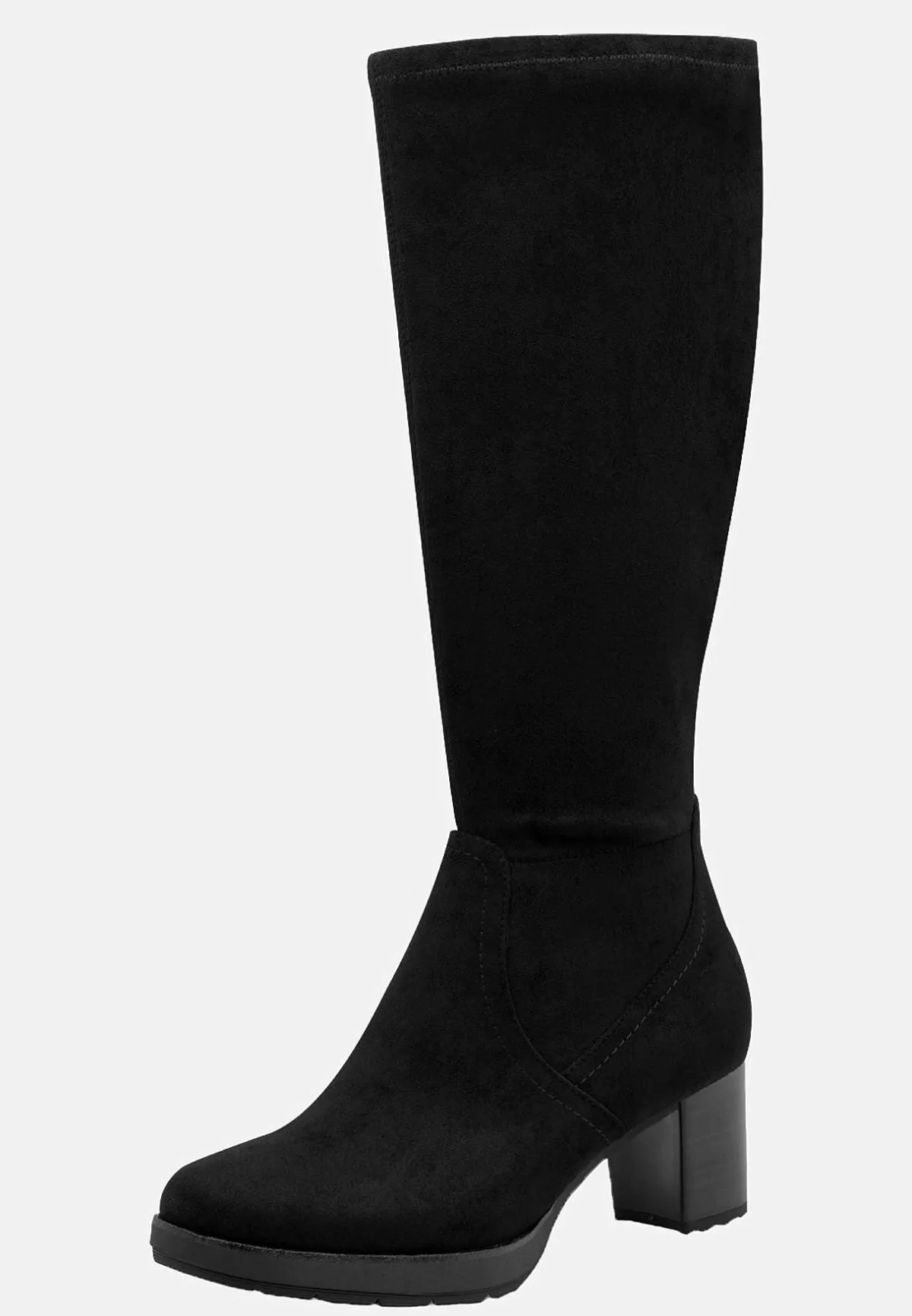 Jana Stretchstövel med klack Svart Clearance