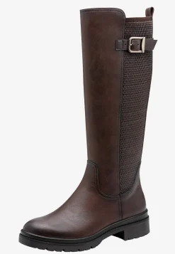 Tamaris Stövel med stretchigt skaft Mörkbrun Outlet