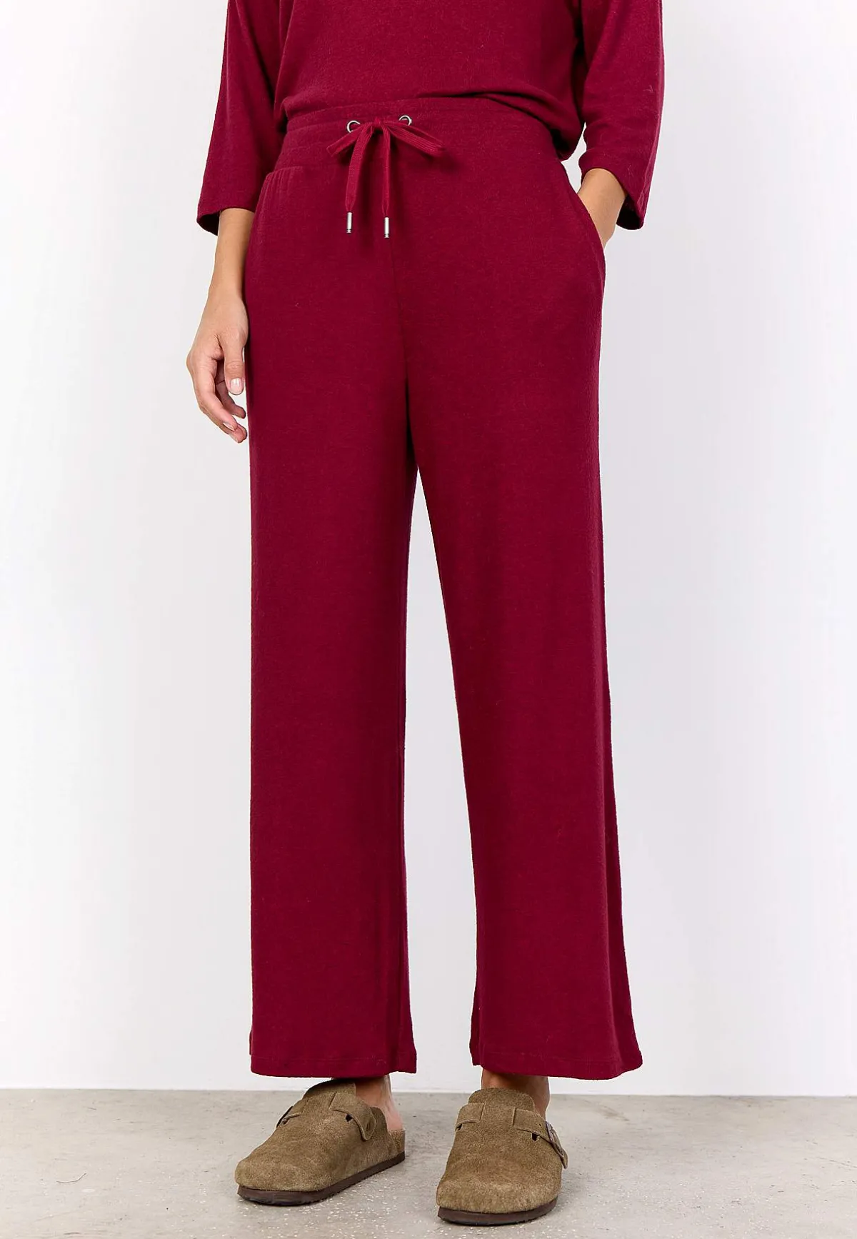 Soyaconcept Supermjuk, bekväm trikåbyxa Olivgrönmelange Sale