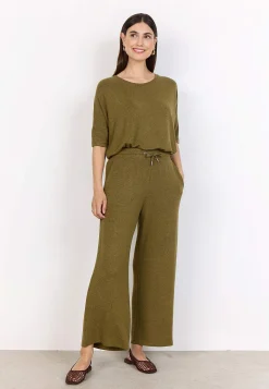 Soyaconcept Supermjuk, bekväm trikåbyxa Olivgrönmelange Sale