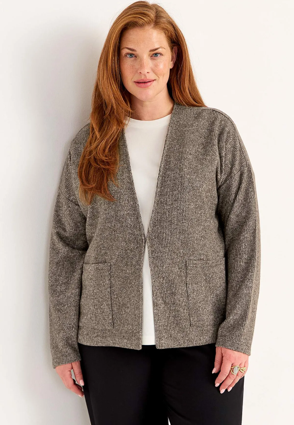Cellbes of Sweden Supermjuk cardigan med fickor Beata Nougatmelange Best