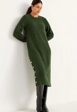 Cellbes of Sweden Supermjuk klänning med knappar Beata Grön / Melerad New