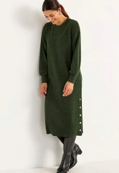 Cellbes of Sweden Supermjuk klänning med knappar Beata Grön / Melerad New