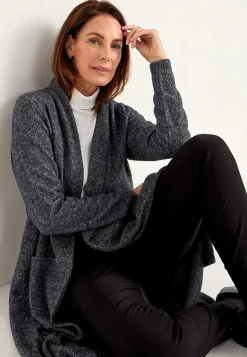 Cellbes of Sweden Supermjuk, lång cardigan med fickor Beata Grå / Melerad Outlet