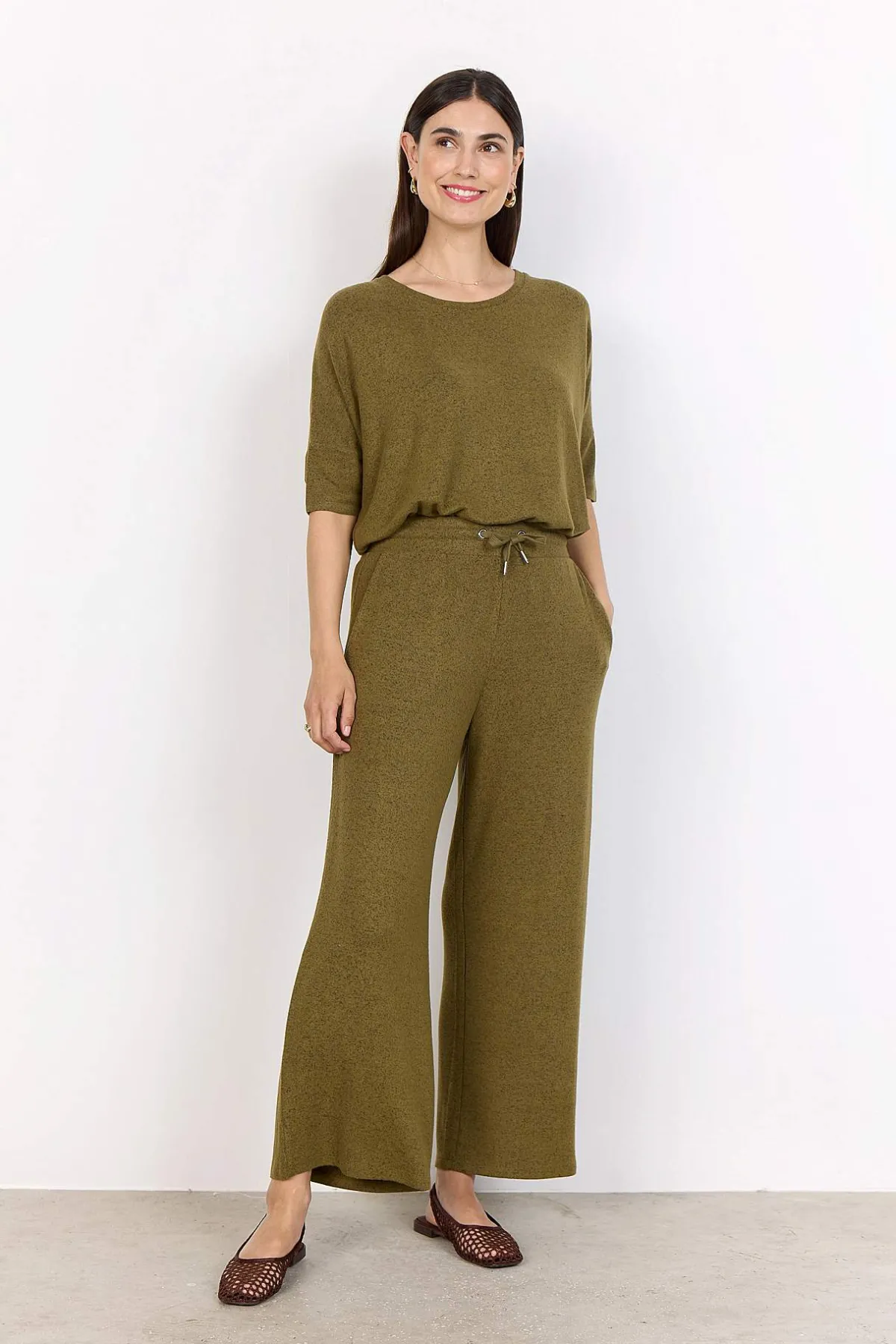 Soyaconcept Supermjuk, melerad trikåtopp Olivgrönmelange