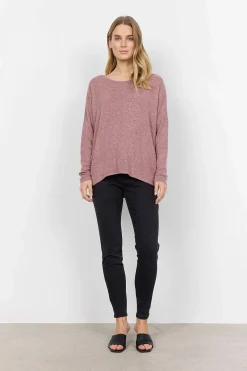 Soyaconcept Supermjuk, melerad trikåtopp Vinrödmelange Outlet