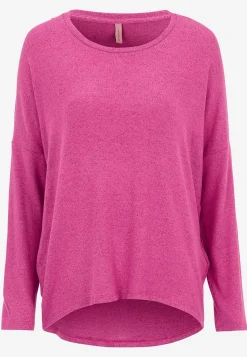 Soyaconcept Supermjuk, melerad trikåtopp Vinrödmelange Outlet