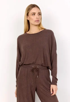 Soyaconcept Supermjuk, melerad trikåtopp Vinrödmelange Outlet