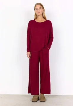 Soyaconcept Supermjuk, melerad trikåtopp Vinrödmelange Outlet