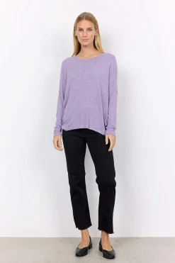 Soyaconcept Supermjuk, melerad trikåtopp Vinrödmelange Outlet