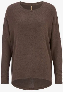 Soyaconcept Supermjuk, melerad trikåtopp Brunmelange Sale