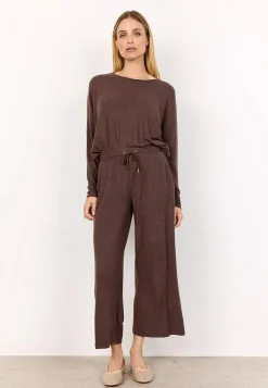 Soyaconcept Supermjuk, melerad trikåtopp Brunmelange Sale