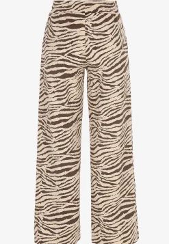 Soyaconcept Supermjuk trikåbyxa med zebramönster Brun / Mönstrad Outlet