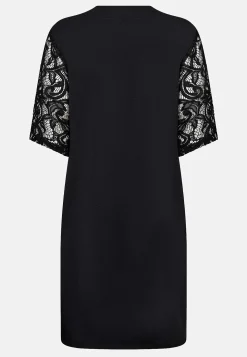 Soyaconcept Supermjuk trikåklänning med spetsärm Clearance