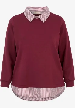 Wasabiconcept Supermjuk trikåtopp med fastsydd skjortkrage Svart / Randig Hot