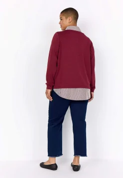 Wasabiconcept Supermjuk trikåtopp med fastsydd skjortkrage Svart / Randig Hot