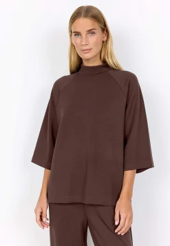 Soyaconcept Supermjuk trikåtopp med halvpolo Hot