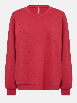 Soyaconcept Supermjuk trikåtopp med strass Röd