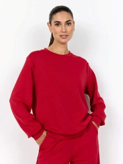 Soyaconcept Supermjuk trikåtopp med strass Röd