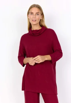 Soyaconcept Supermjuk trikåtunika Vinröd Clearance