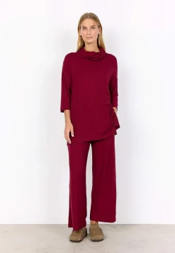 Soyaconcept Supermjuk trikåtunika Vinröd Clearance