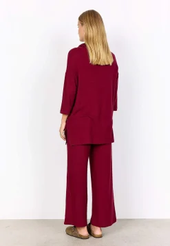 Soyaconcept Supermjuk trikåtunika Vinröd Clearance