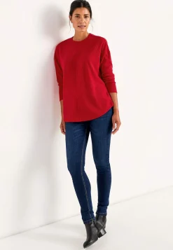 Cellbes of Sweden Supermjuk tröja med dekorativ mittsöm Beata Khakigrönmelange Discount