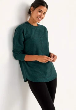 Cellbes of Sweden Supermjuk tröja med dekorativ mittsöm Beata Khakigrönmelange Discount