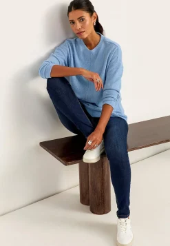 Cellbes of Sweden Supermjuk tröja med dekorativ mittsöm Beata Khakigrönmelange Discount