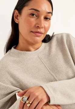 Cellbes of Sweden Supermjuk tröja med dekorativ mittsöm Beata Khakigrönmelange Discount