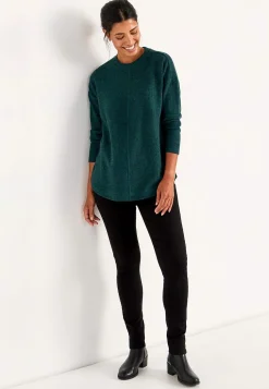 Cellbes of Sweden Supermjuk tröja med dekorativ mittsöm Beata Turkosmelange Online