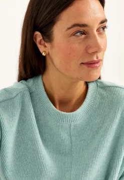 Cellbes of Sweden Supermjuk tröja med dekorativ mittsöm Beata Turkosmelange Online