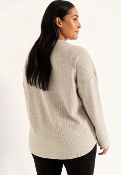 Cellbes of Sweden Supermjuk tröja med dekorativ mittsöm Beata Turkosmelange Online