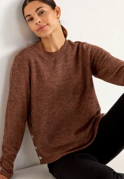 Cellbes of Sweden Supermjuk tröja med knappar Rost / Melerad New