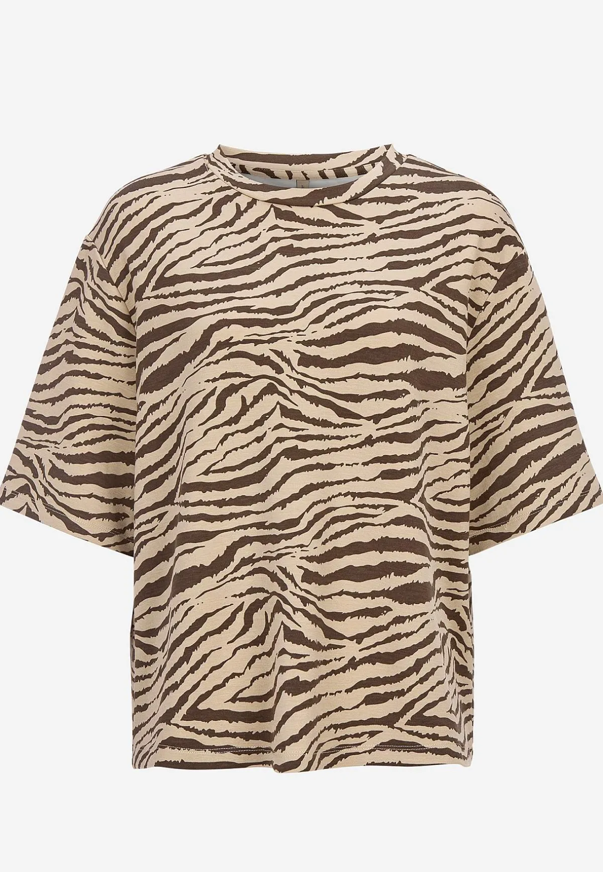 Soyaconcept Supermjuk t-shirt med zebramönster Brun / Mönstrad Online
