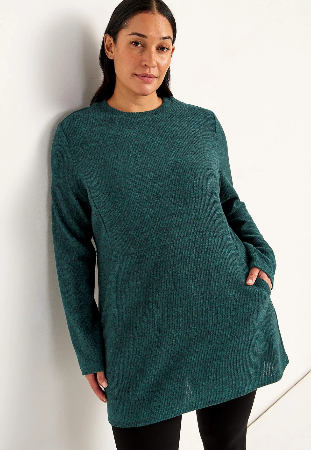 Cellbes of Sweden Supermjuk tunika med fickor Beata Khakigrönmelange Hot