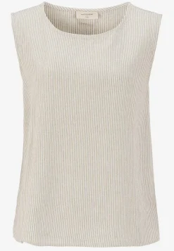 Freequent Topp med garnfärgade ränder Ljusbeige/Randig Clearance