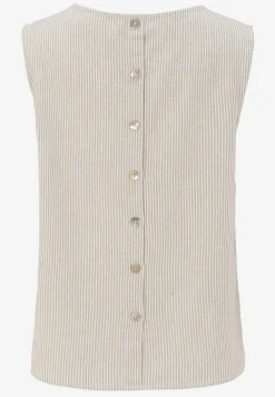 Freequent Topp med garnfärgade ränder Ljusbeige/Randig Clearance