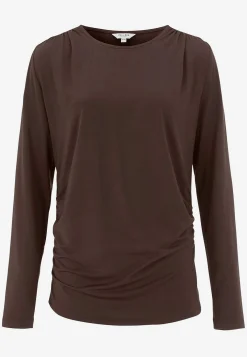 Cellbes of Sweden Topp Premium i modal med rynkdetaljer Mörkbrun Sale