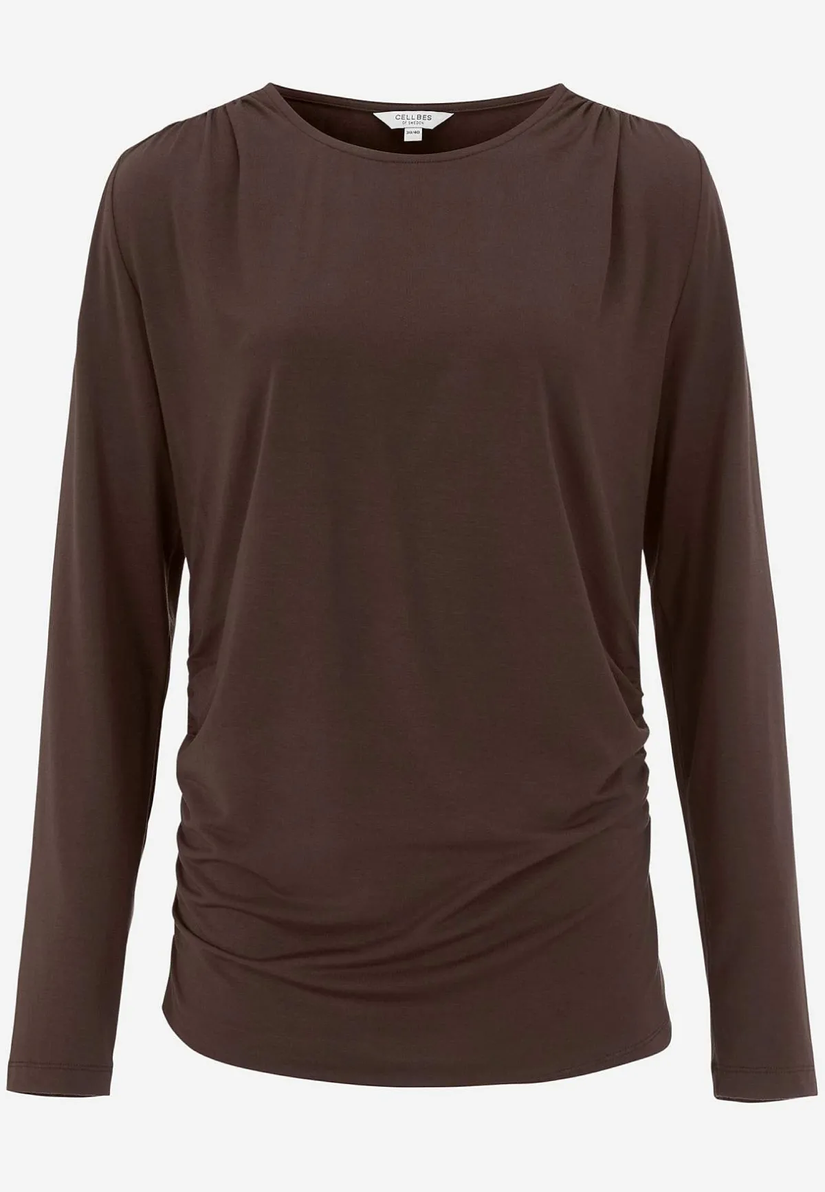 Cellbes of Sweden Topp Premium i modal med rynkdetaljer Mörkbrun Sale
