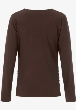 Cellbes of Sweden Topp Premium i modal med rynkdetaljer Mörkbrun Sale