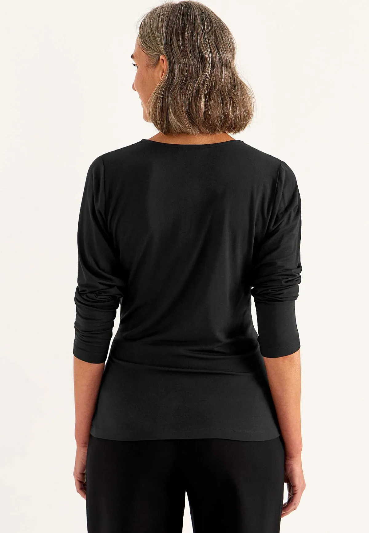 Cellbes of Sweden Topp Premium i modal med rynkdetaljer Svart Best