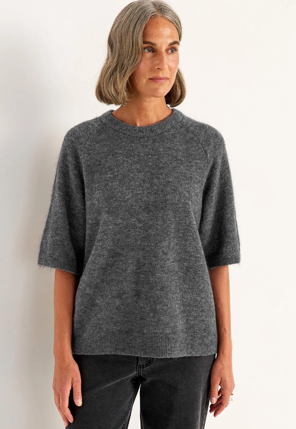 Cellbes of Sweden Topp Premium i mohair- och ullblandning Mörk gråmelange Outlet