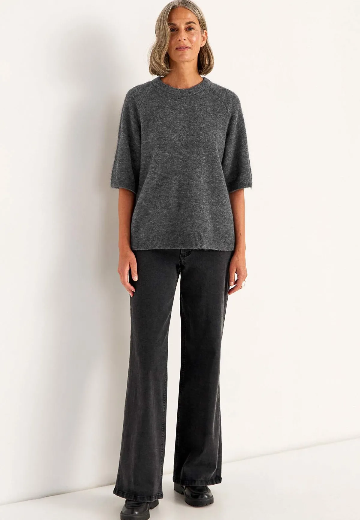 Cellbes of Sweden Topp Premium i mohair- och ullblandning Mörk gråmelange Outlet