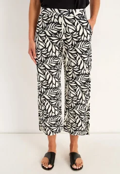 Cellbes of Sweden Trikåbyxa i mjuk bomulls- och modalblandning Svart / Mönstrad Sale