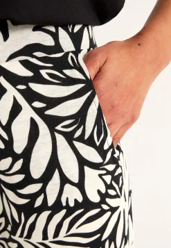 Cellbes of Sweden Trikåbyxa i mjuk bomulls- och modalblandning Svart / Mönstrad Sale